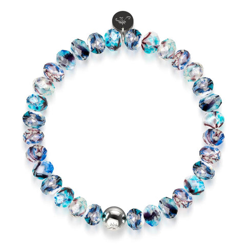 Blue Period | .925 Sterling Silver | Picasso Firefly Glass Diamonds Bracelet